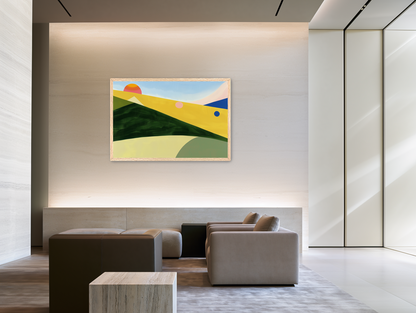 Three suns over rolling hills room view