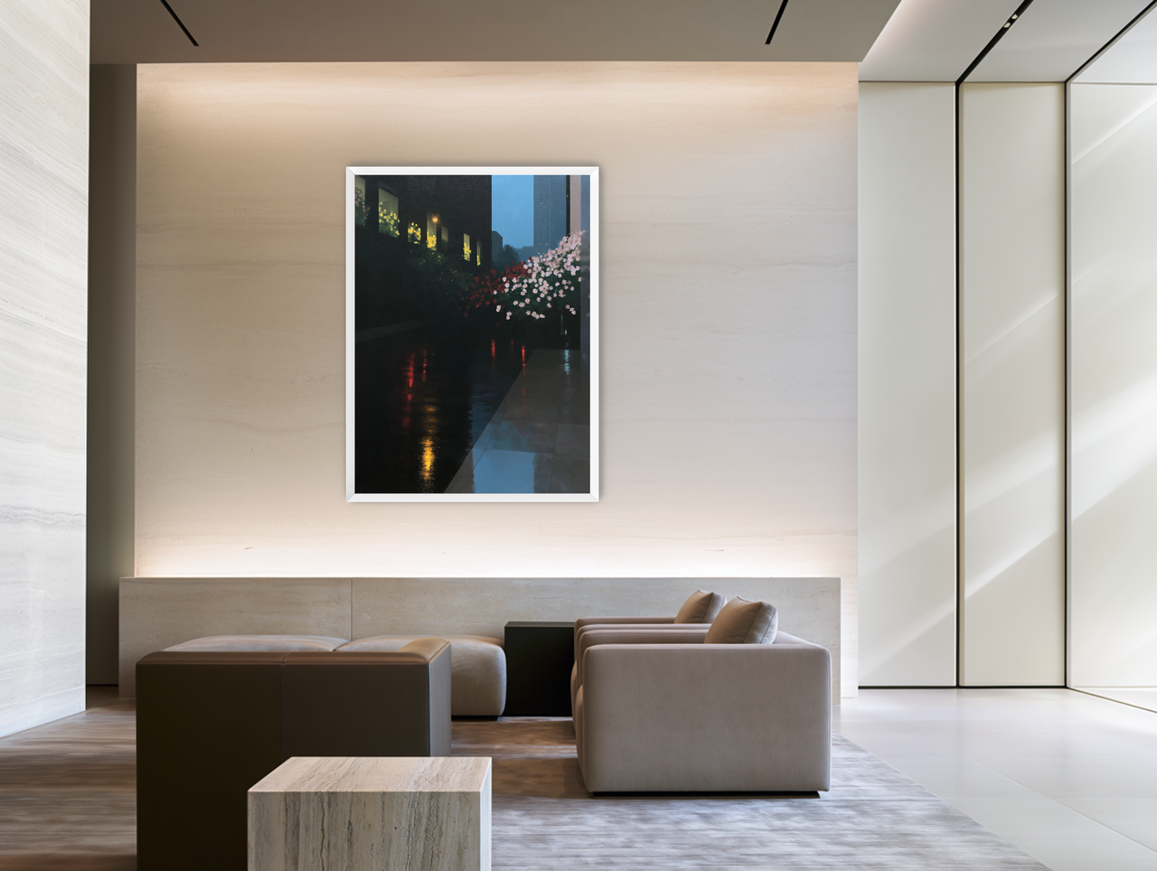 Flowers beside the wet windows room view