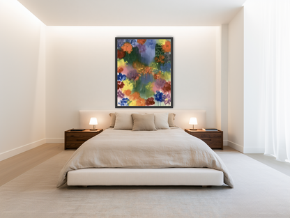 City lights in painted bloom room view
