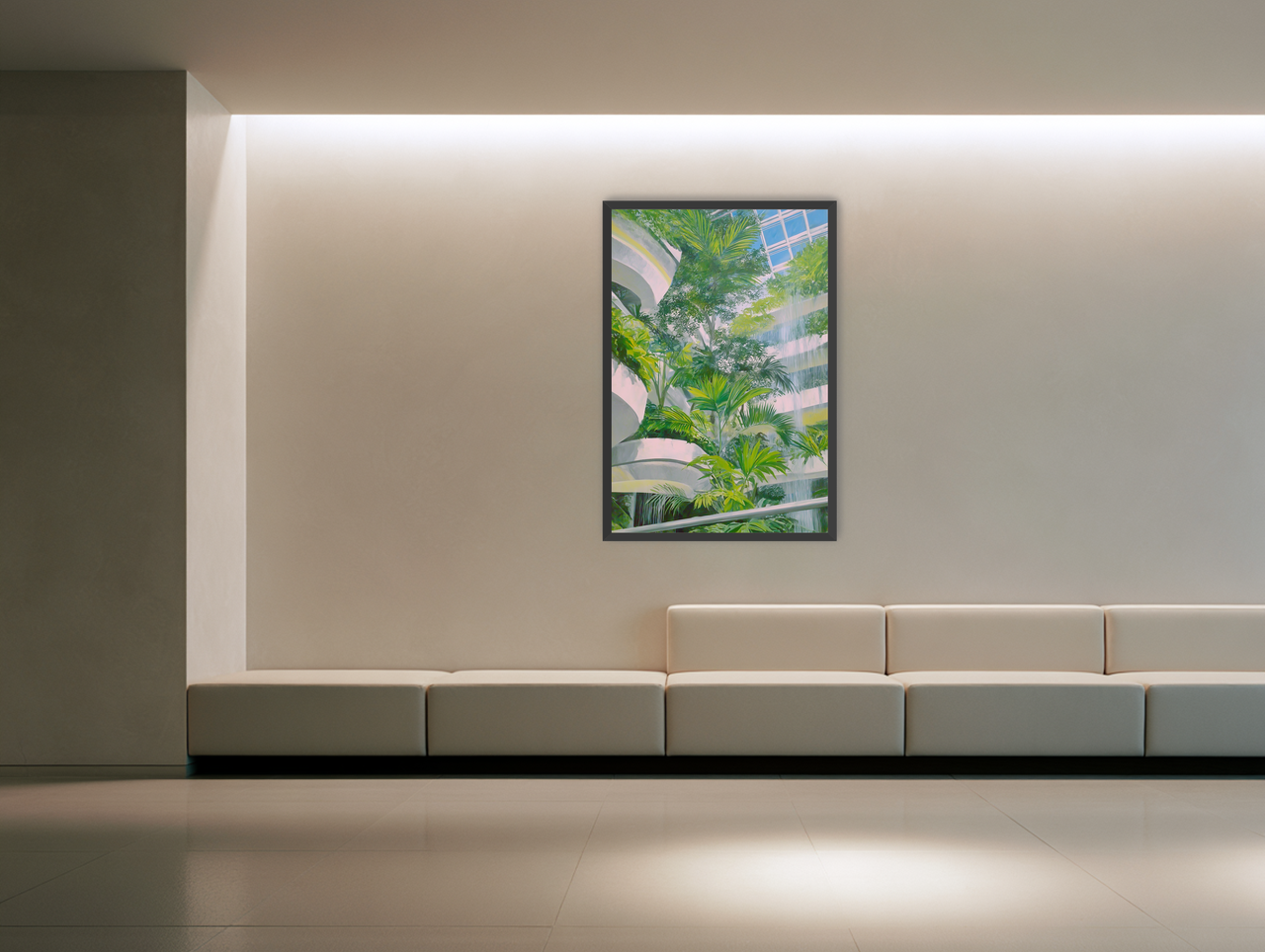 Palms beneath the skylight room view
