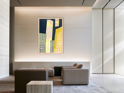 Windows lit in the towers room view