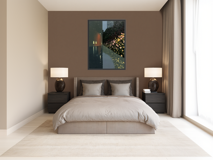 Flowers beside the wet wall room view