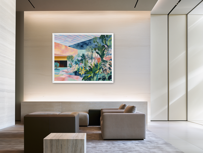 Pastel rooms for green leaves room view