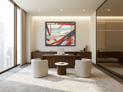 Beach horizon within angled bands room view