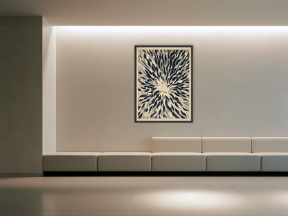 Dark forms around a white center room view