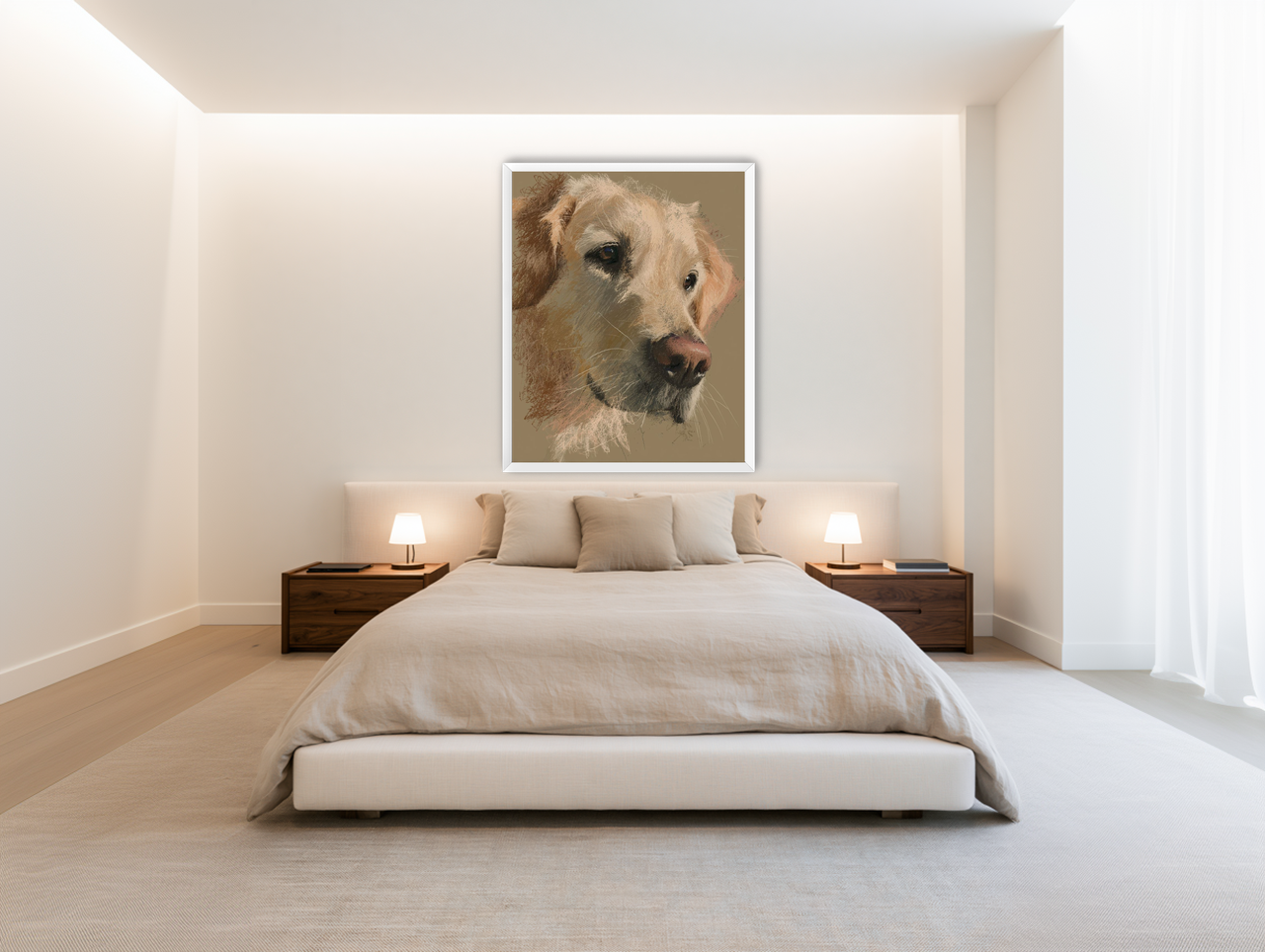 Warm fur in brown quietness room view