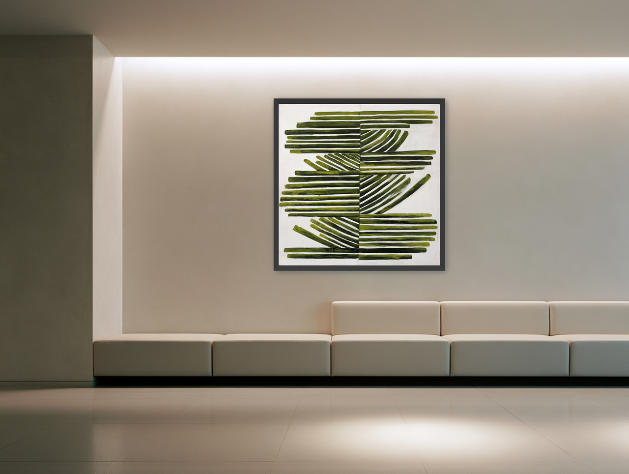 Olive bands with arcs room view