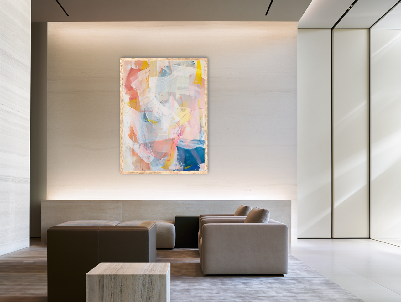 Non-Representational: Pale layers with a red loop room view
