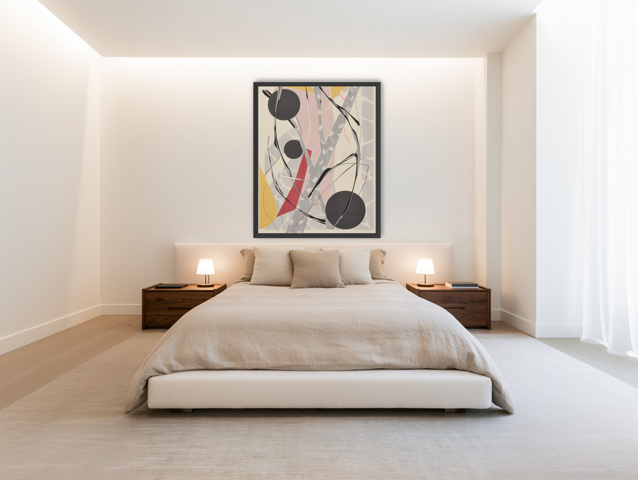 Layered circles with red wedge room view