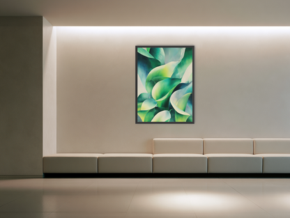 Calla lilies among green shadows room view