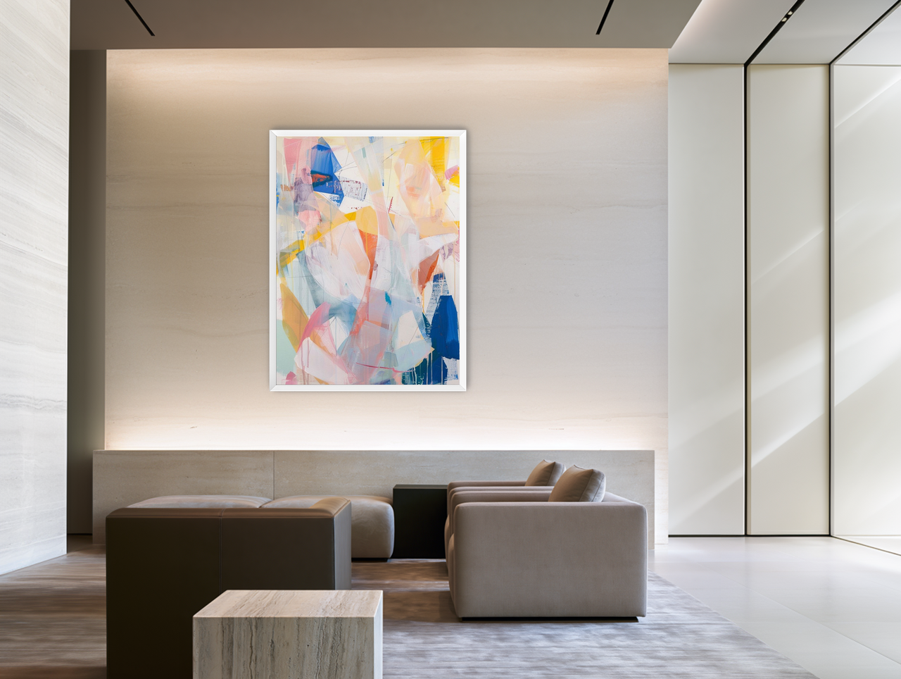 Translucent layers on canvas room view