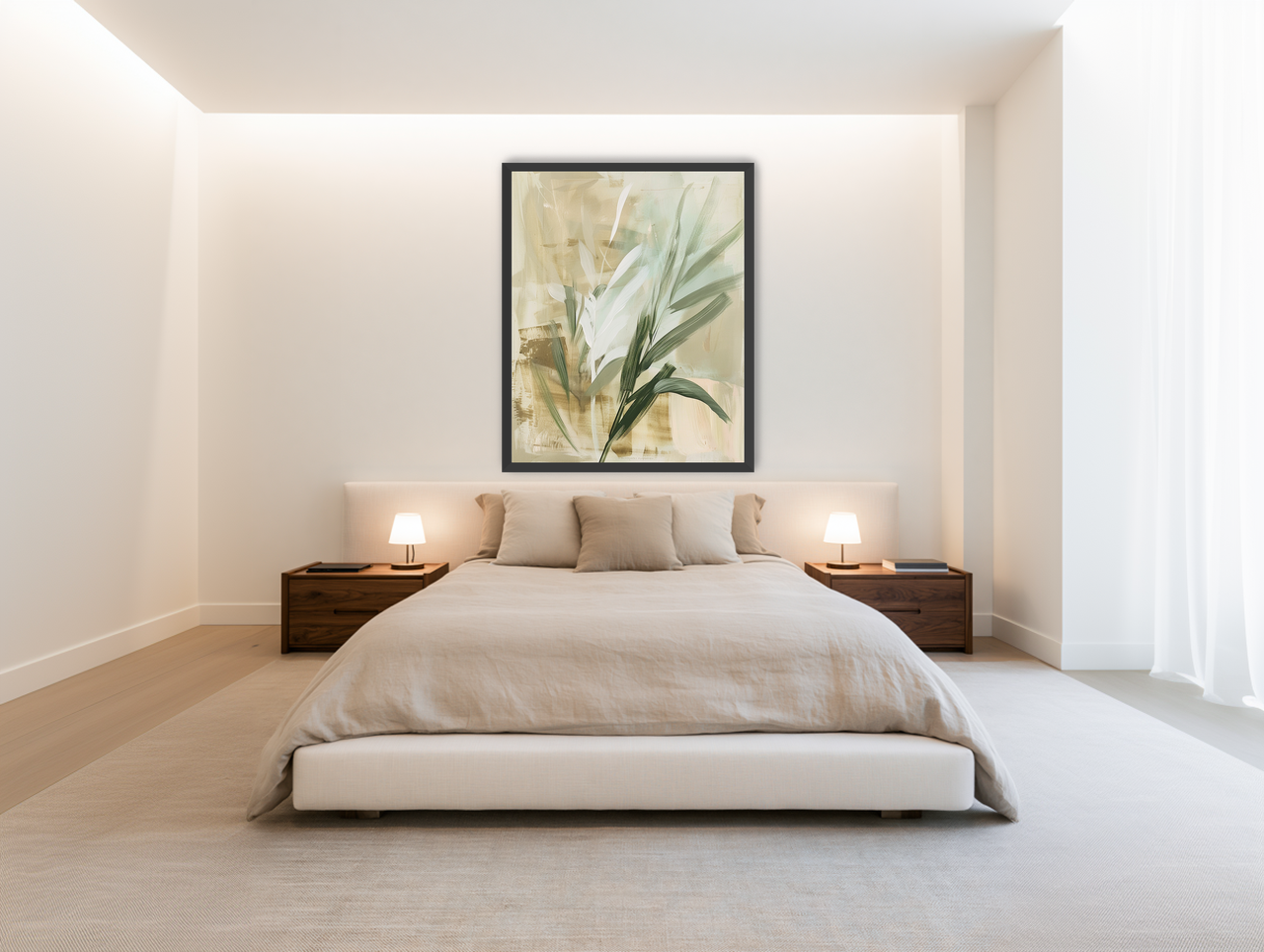 White petals in quiet light room view