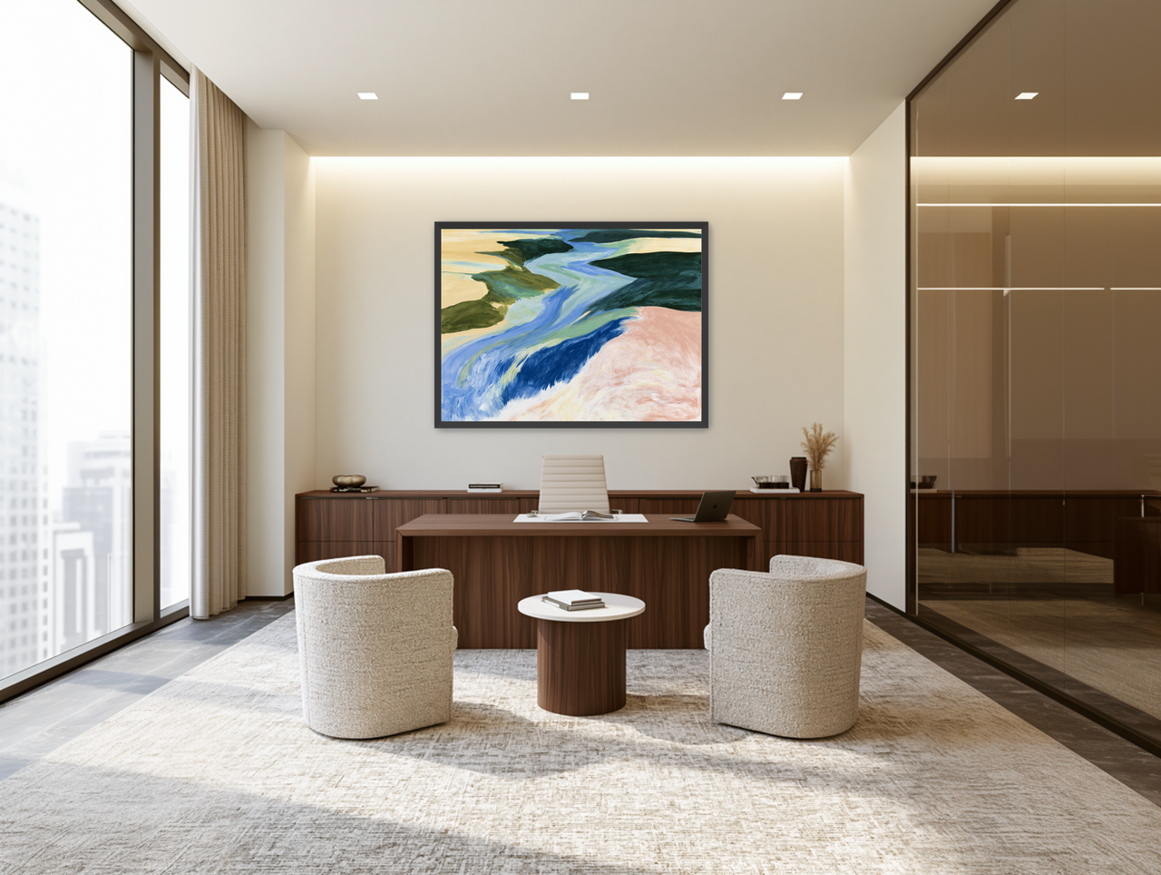 River bends through sandbars room view