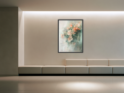 Pale flowers within the mist room view