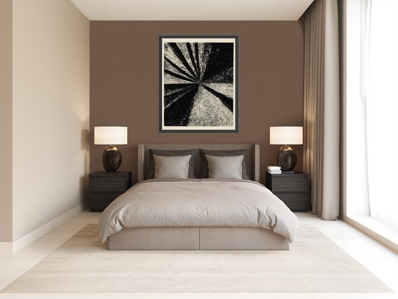 Black rays into grain room view