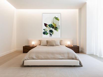 Leaves within pale shadows room view