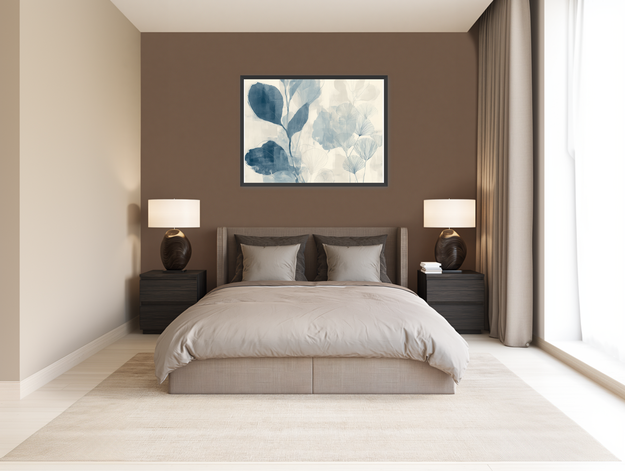 Pale leaves and fans room view