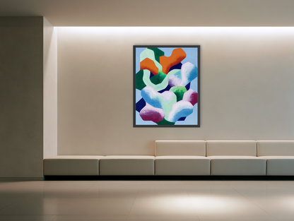 Soft edged color blocks room view