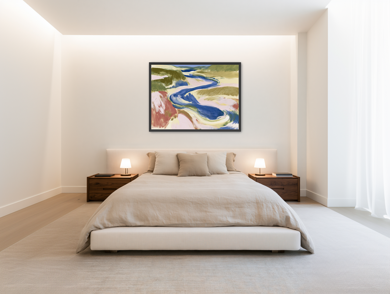 Blue bend through sandbars room view
