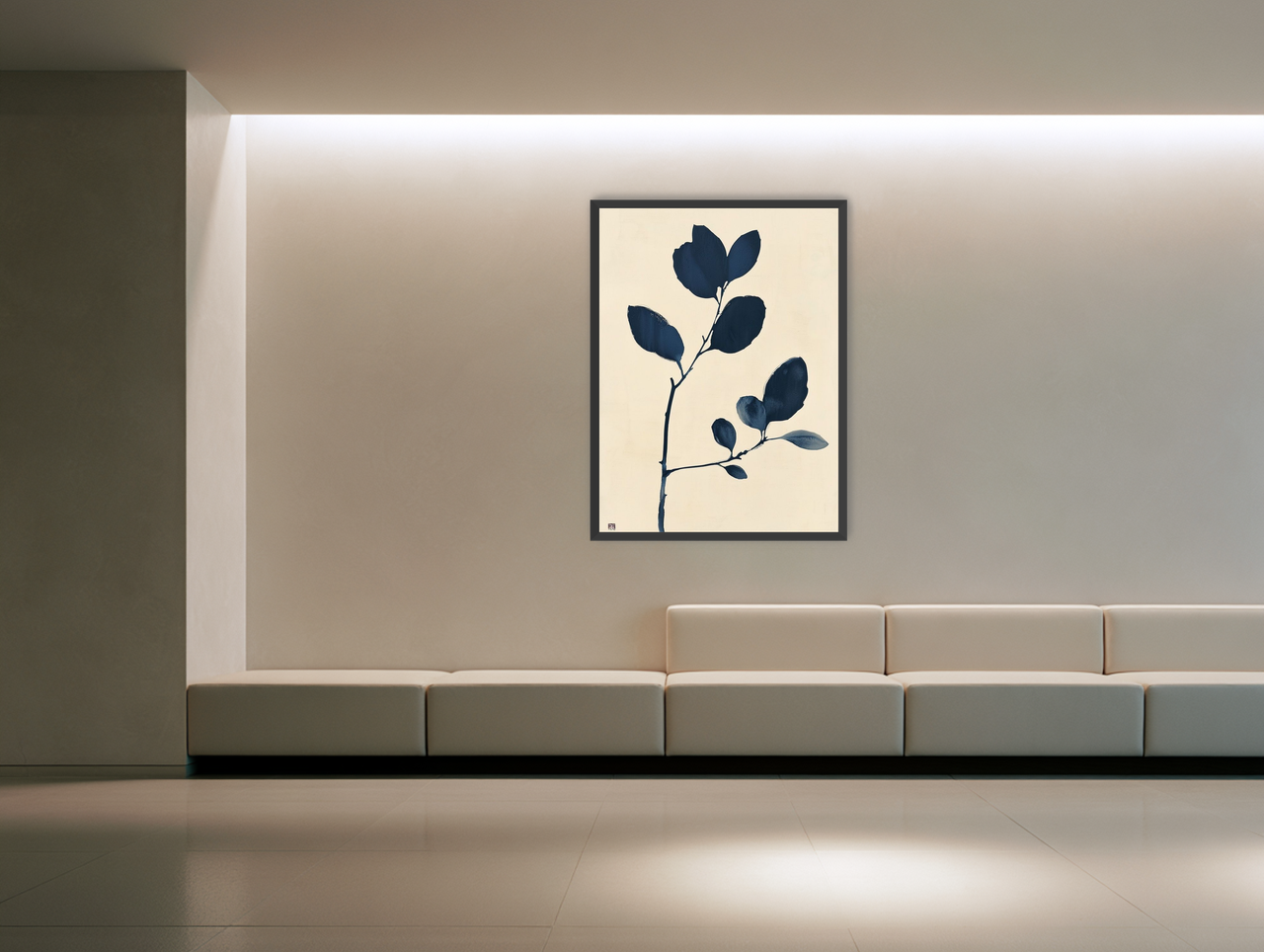 Ink leaves on bare stem room view