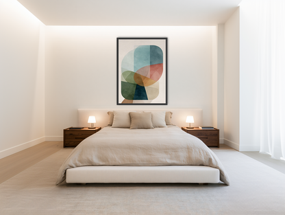 Layered translucent forms room view