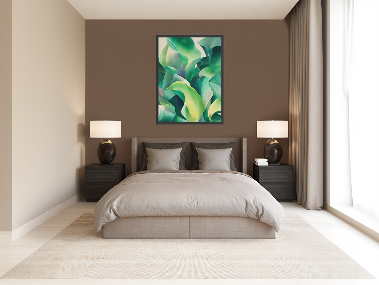 Calla lilies crowd the light room view