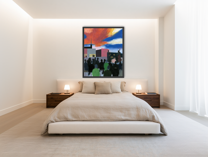 Jazz set among hard walls room view
