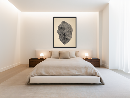 Striped profile on beige room view