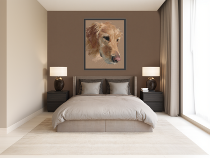 Warm browns on a golden retriever room view