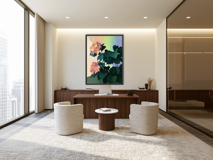 Roses against a pastel sky room view