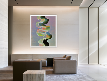 Twisting painted ribbon bands room view