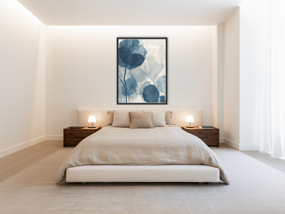 Indigo leaves on paper room view