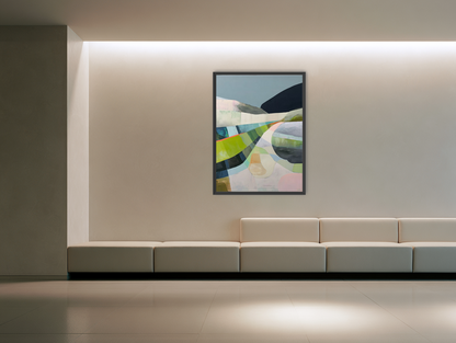 Winding path through hills room view