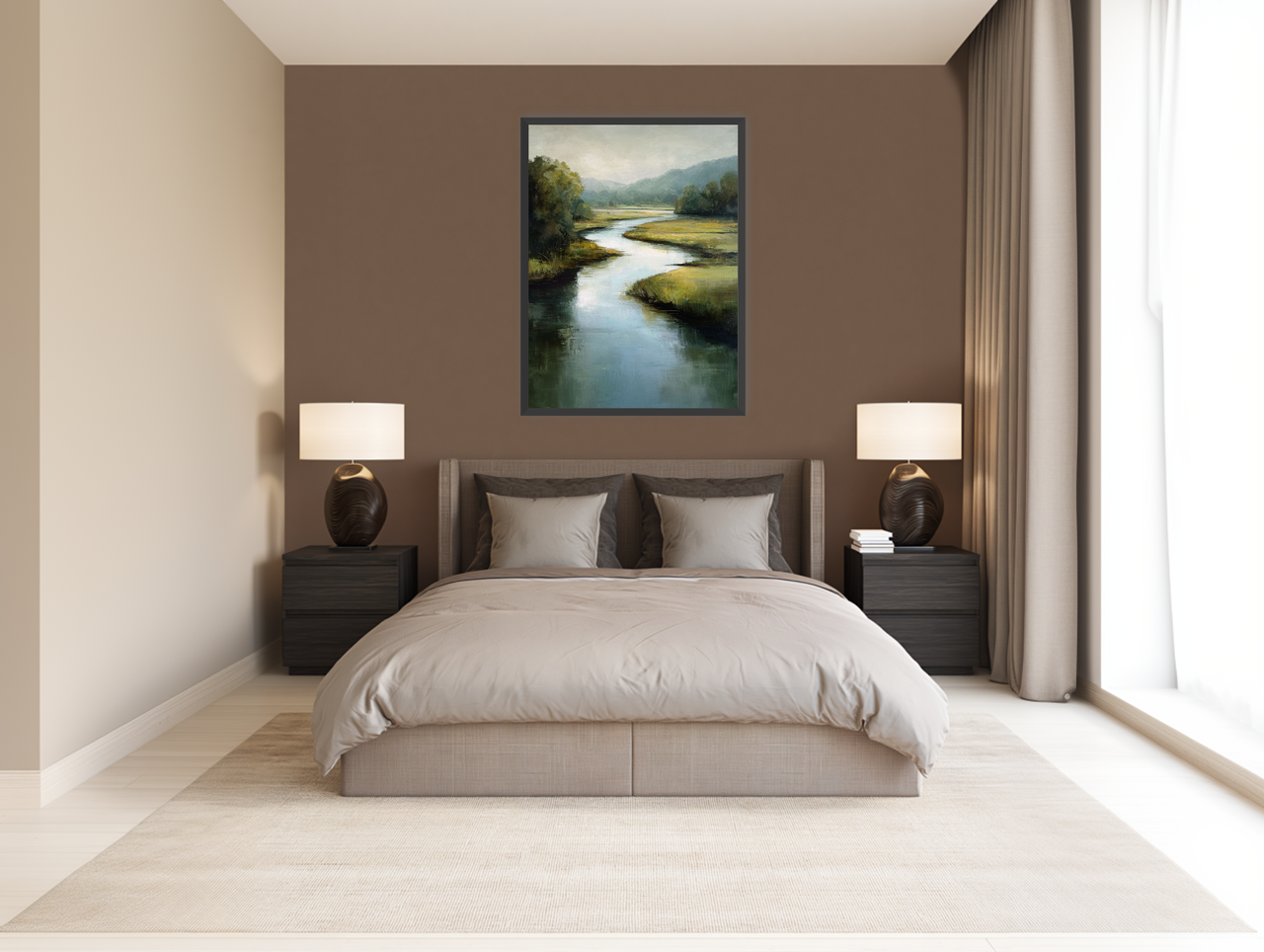 Pale sky in the river room view