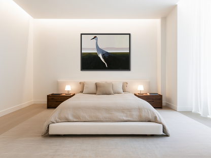 Crane with a red crown room view