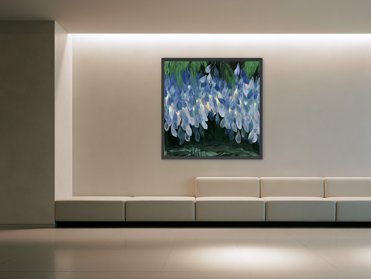Wisteria over still water room view