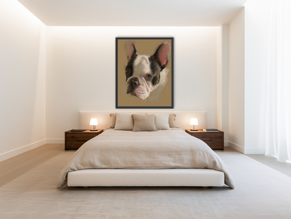Close portrait with upright ears room view