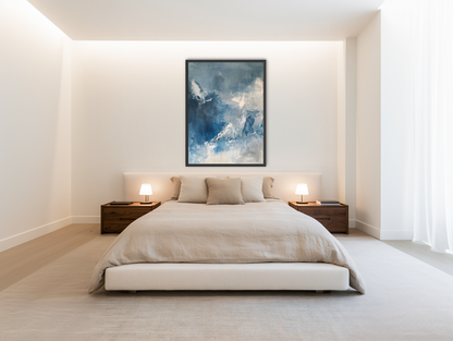 Blue gray pressure field room view