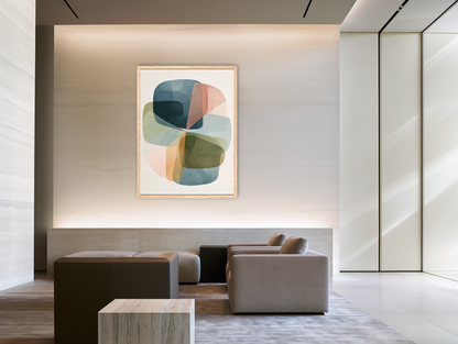 Teal turns through ochre room view