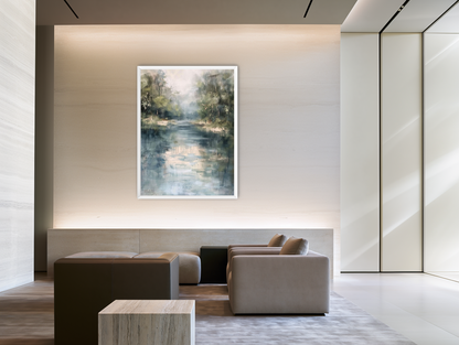 Pale sky in blue water room view