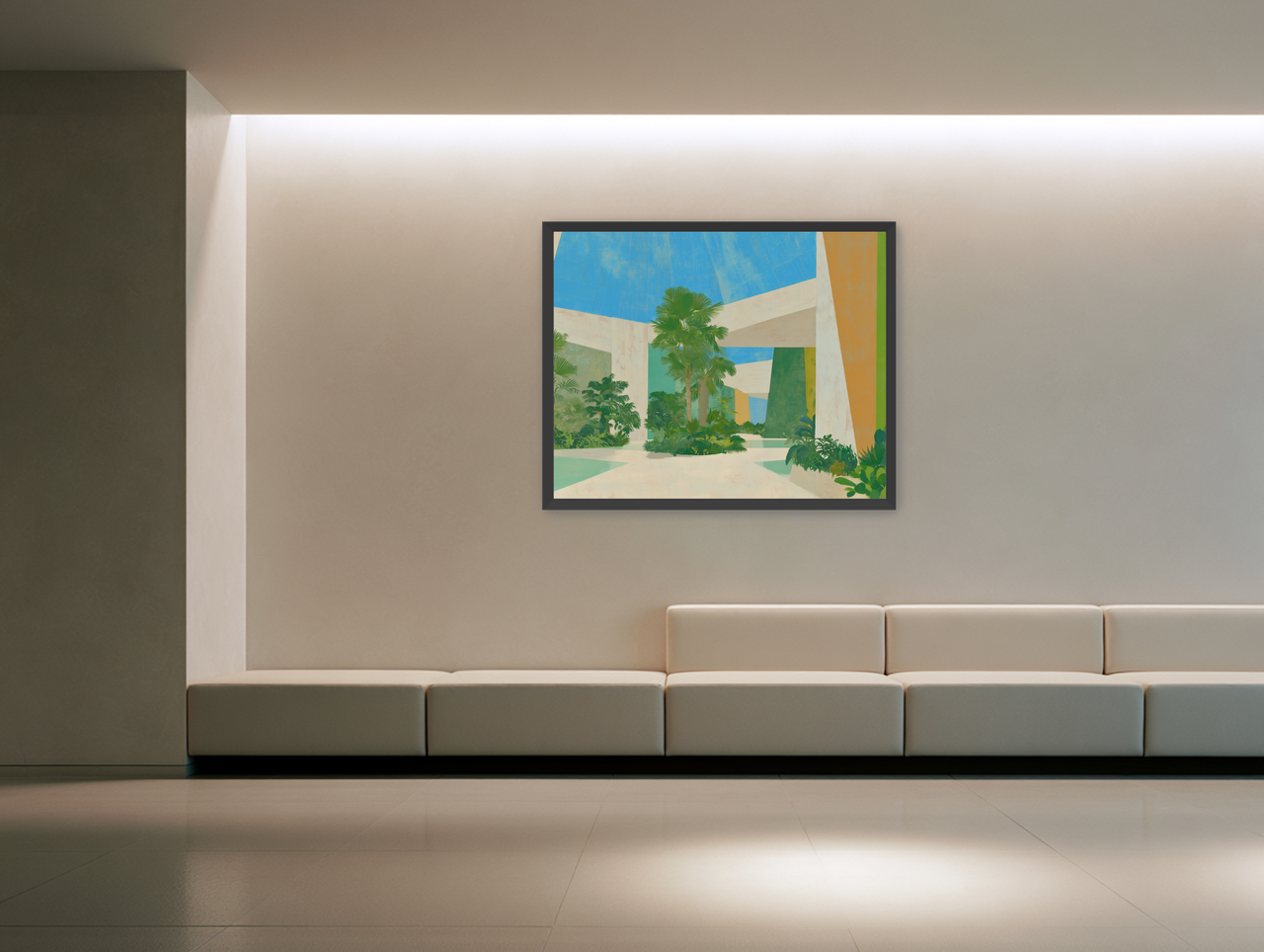 Palm shade in the atrium room view
