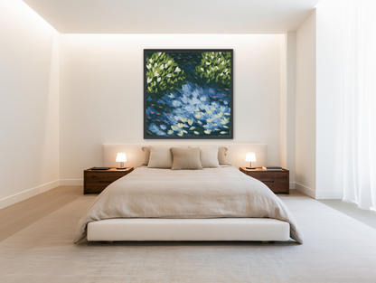 Water lilies over passing fish room view
